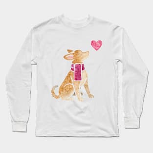 Watercolour Chihuahua dog Long Sleeve T-Shirt